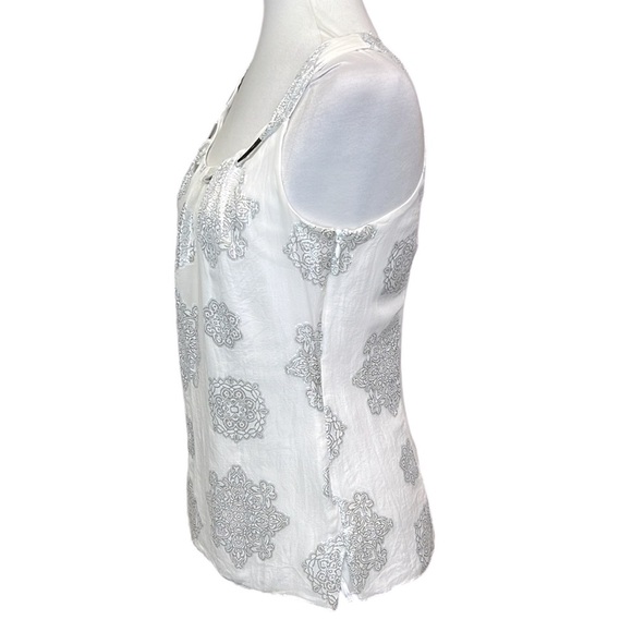 WHBM Silk Silver Bar Accent Blouse - Picture 2 of 5